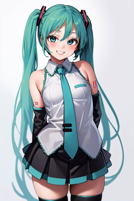 00076-946535119-(masterpiece, best quality_1.2), cowboy shot, solo, 1girl, hatsune miku, smile, looking at viewer, arms behind back, twintails,.jpg